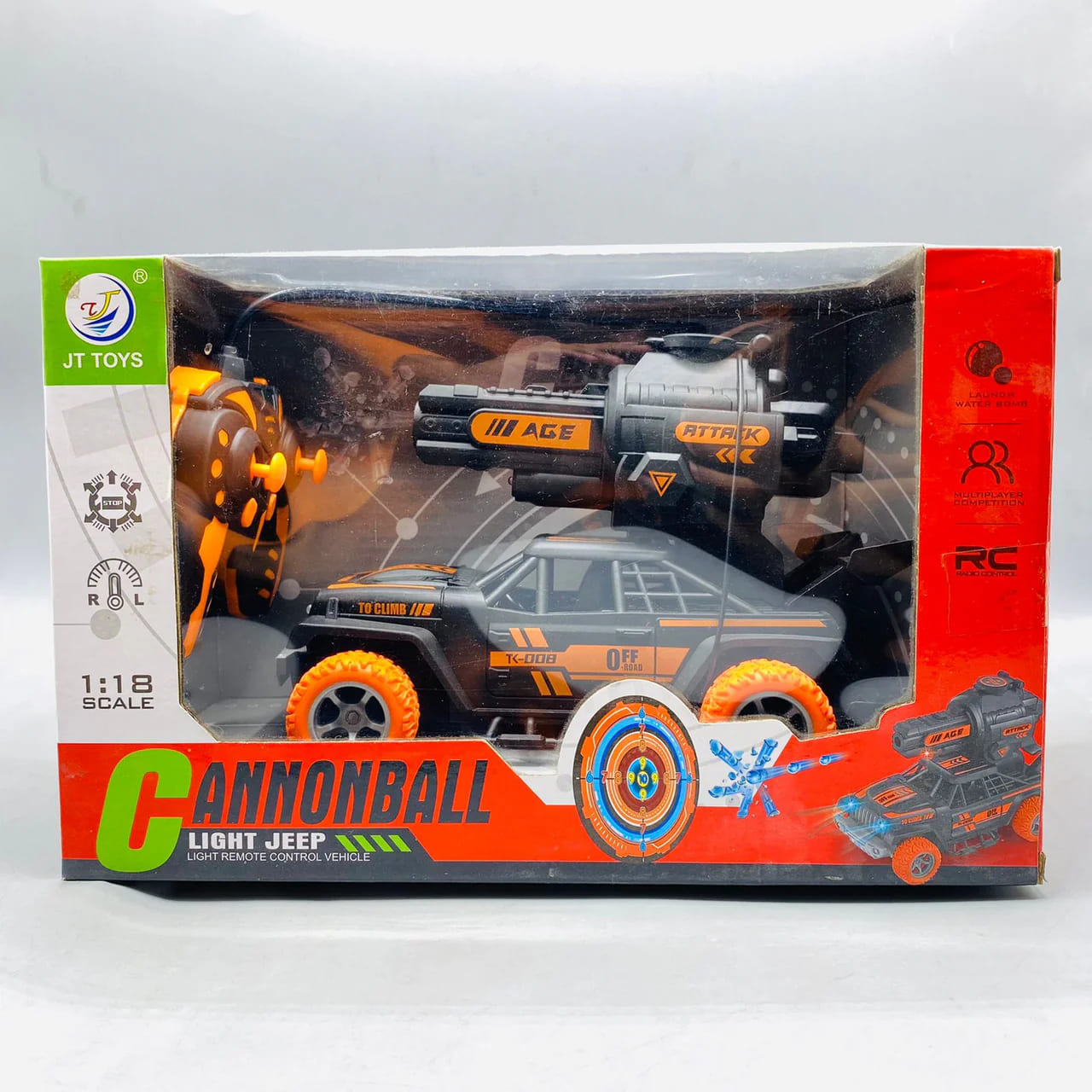 1:18 Scale RC Gel Blaster Light & Sound Jeep