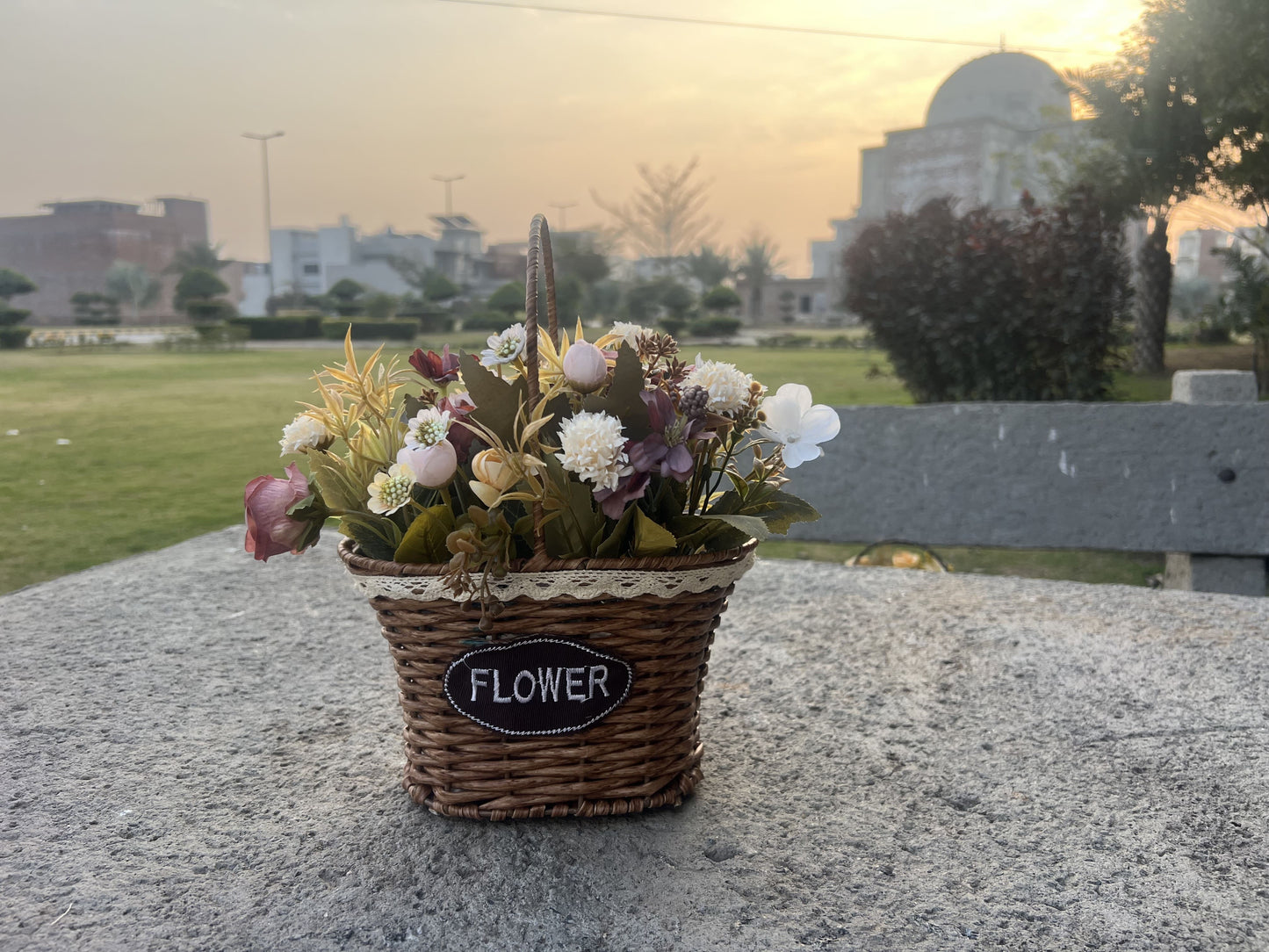 Set of 2 Handcrafted Wicker Baskets with Artificial Flowers – Perfect for Home Décor and Gifts